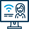 Computer with instructor icon