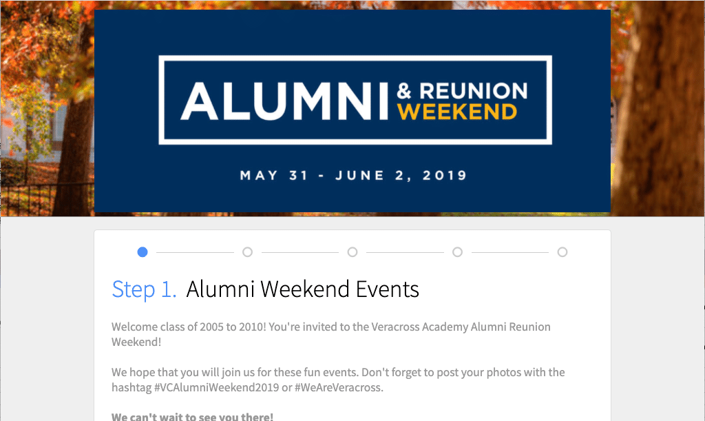 Alumni & Reunion Screenshot