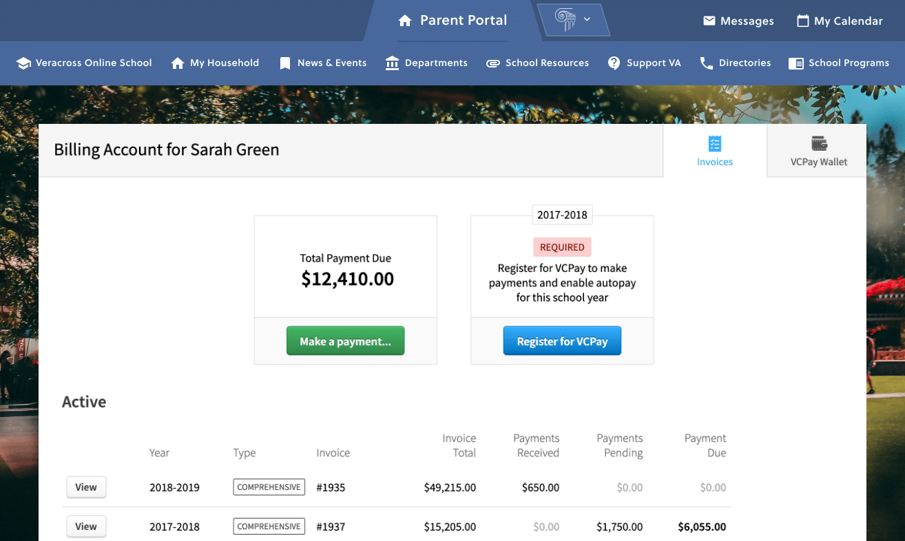 Centralize payments UI screenshot
